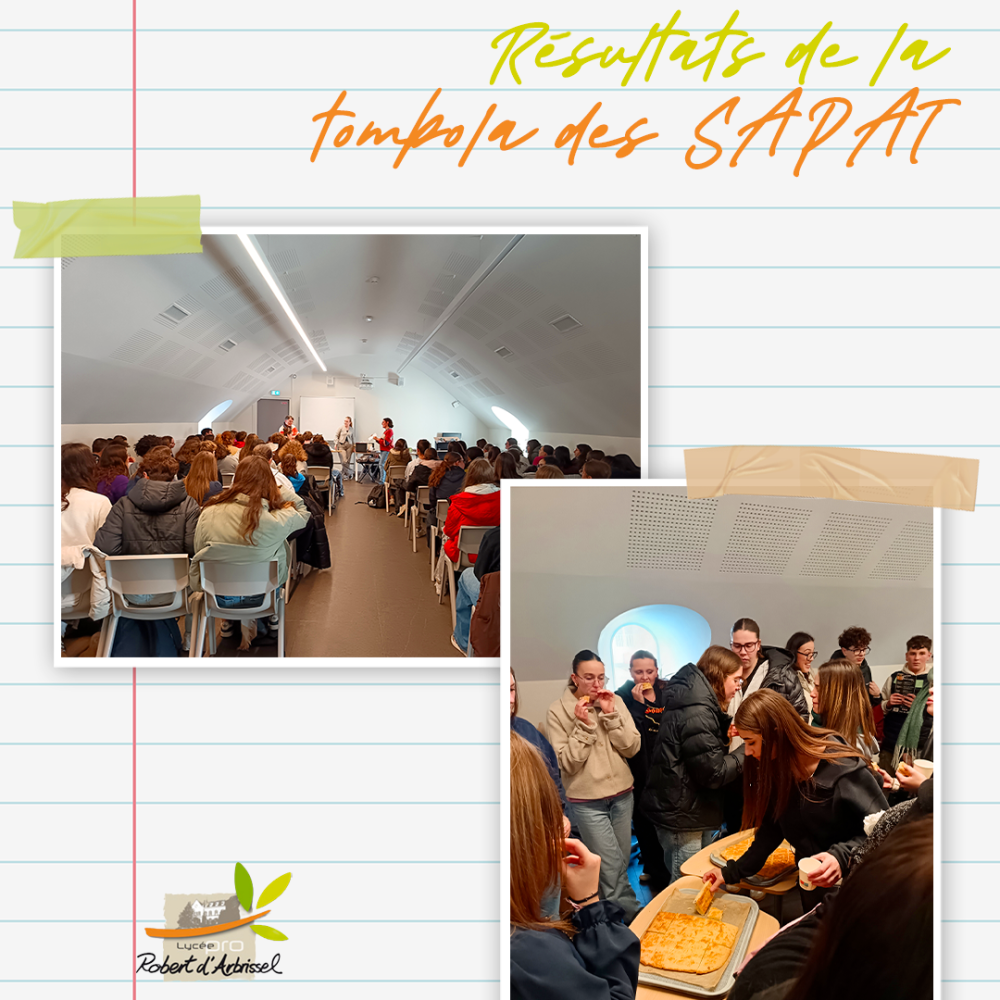 Résultats de la tombola de la filière SAPAT