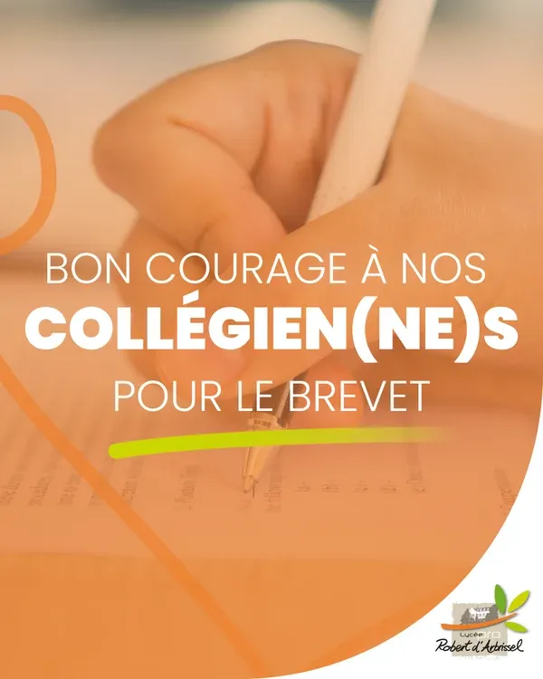 Bon courage pour le brevet !